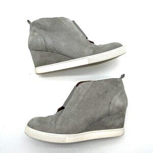 Linea Paolo Wedge Sneakers Women's 9.5 Grey Ana Suede Platform Bootie
